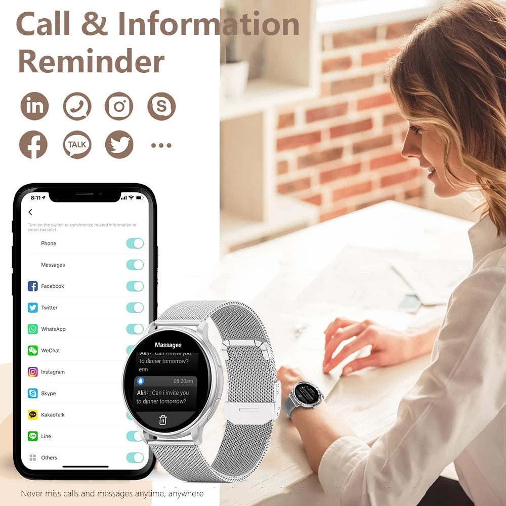 Style Track MEVADEN Bluetooth Call Smart Watch Women .