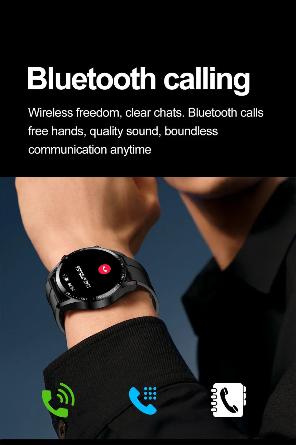 Smart Watch Men Multi-Sport Mode Heart Rate Health Monitoring Waterproof Business Smartwatch