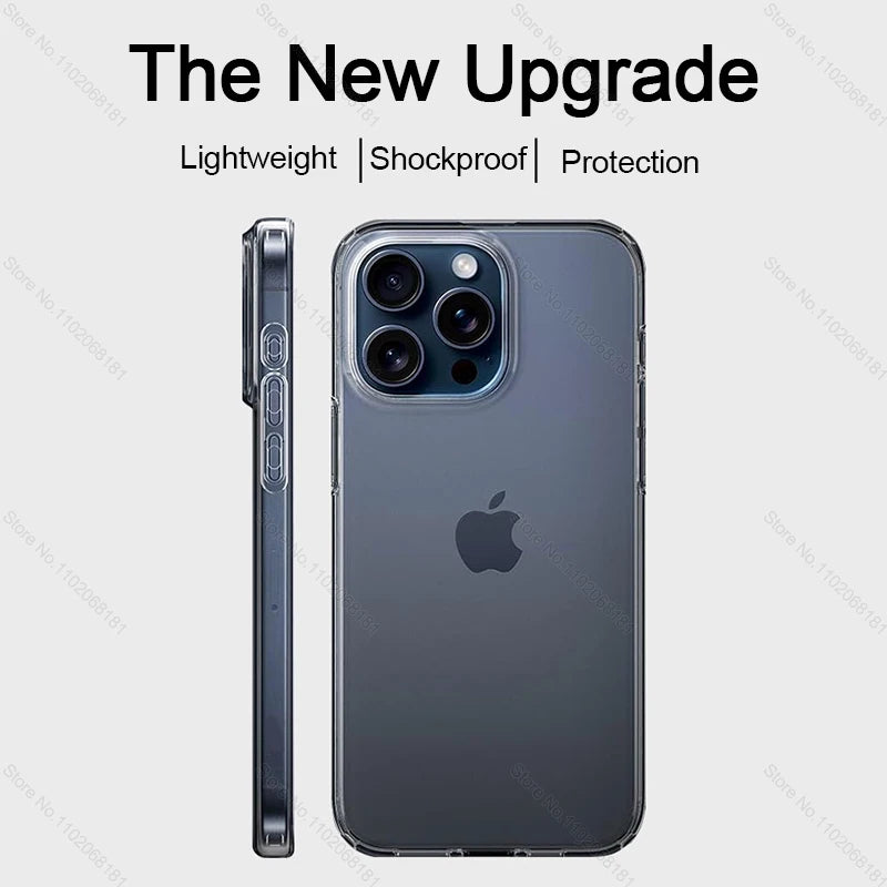 Original Clear Silicone Phone Case For Apple iPhone 15 13 12 11 14 Pro Max