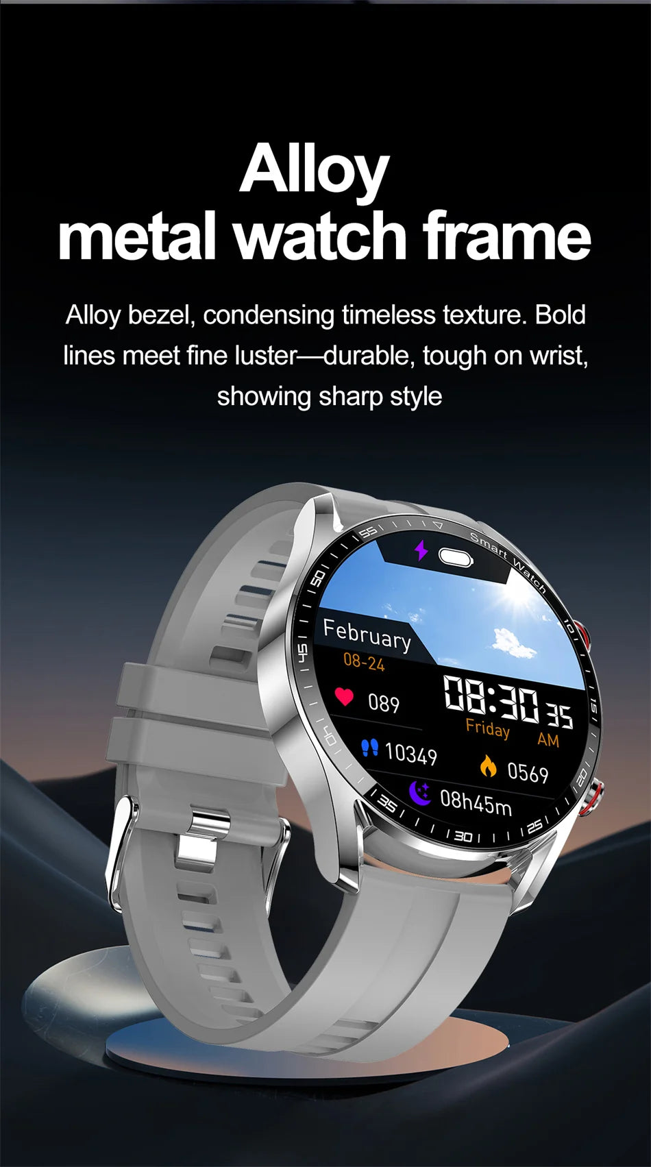 Smart Watch Men Multi-Sport Mode Heart Rate Health Monitoring Waterproof Business Smartwatch