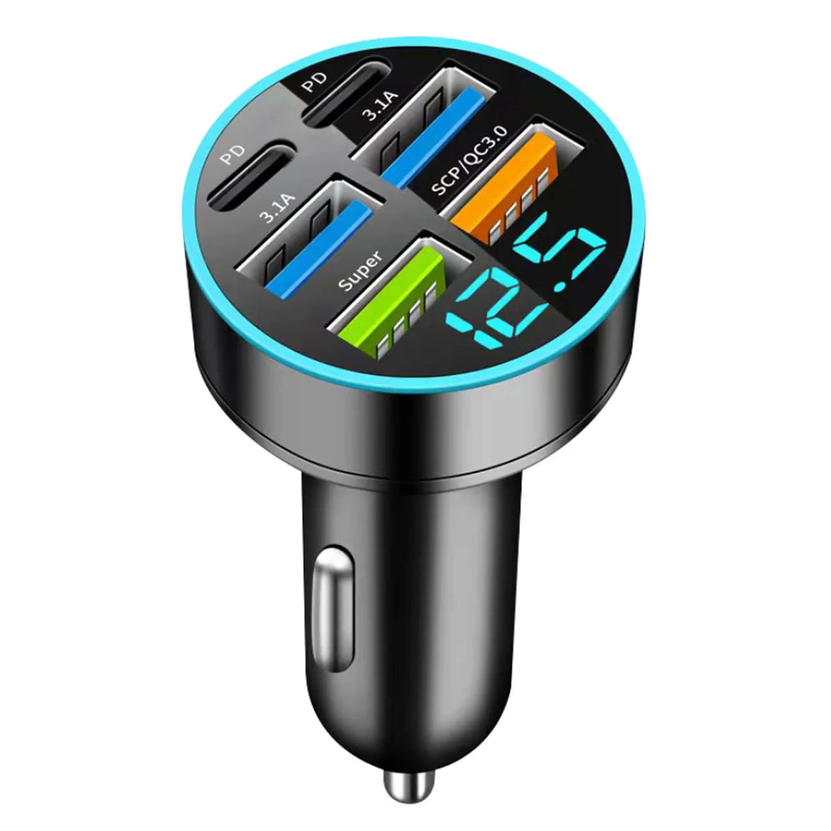 Car Charge Pro 6 Ports USB Super-Fast Charging .