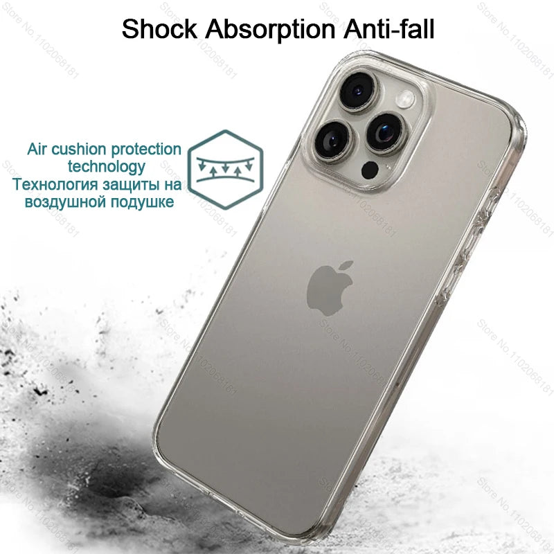 Original Clear Silicone Phone Case For Apple iPhone 15 13 12 11 14 Pro Max