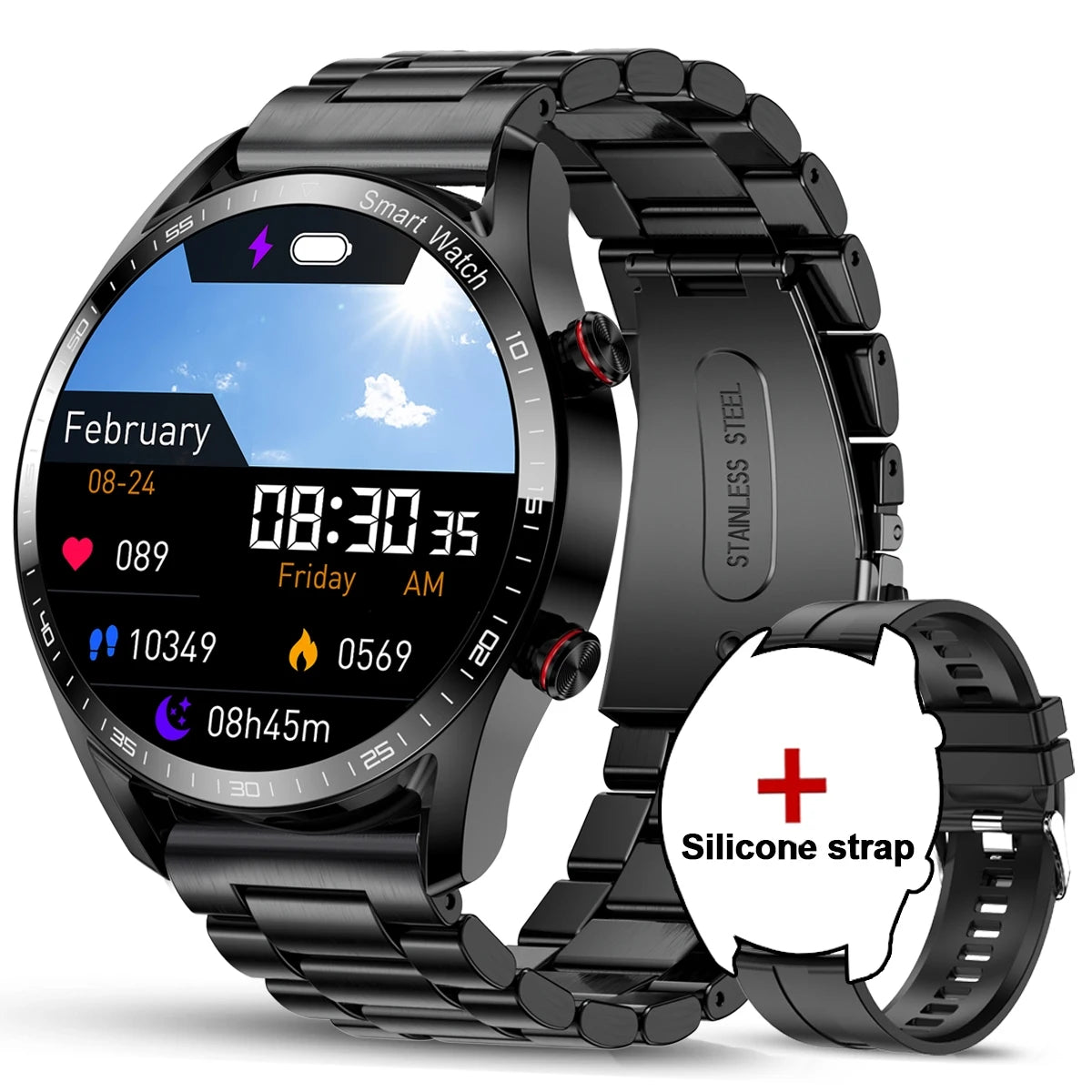 Smart Watch Men Multi-Sport Mode Heart Rate Health Monitoring Waterproof Business Smartwatch