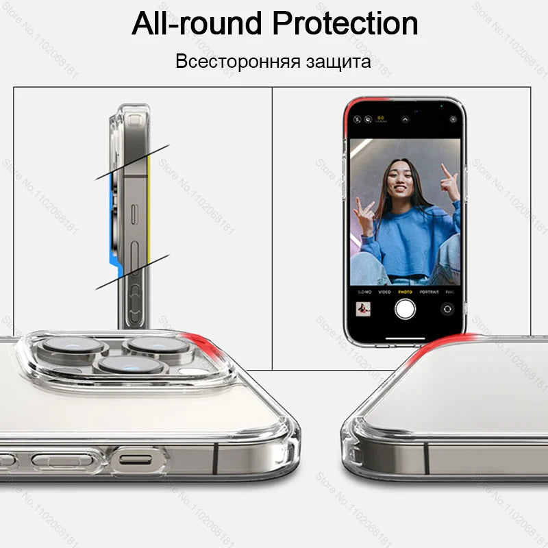 Original Clear Silicone Phone Case For Apple iPhone 15 13 12 11 14 Pro Max