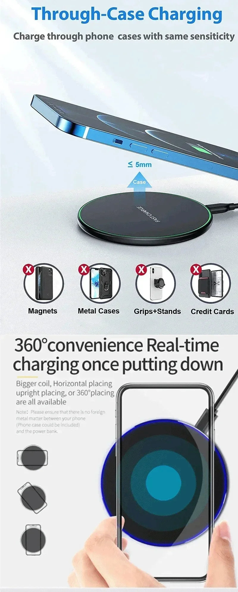 Fast Dock Chargers Pad Stand For iPhone 16 15 14 13 12 11 Pro Max, Samsung & Xiaomi .