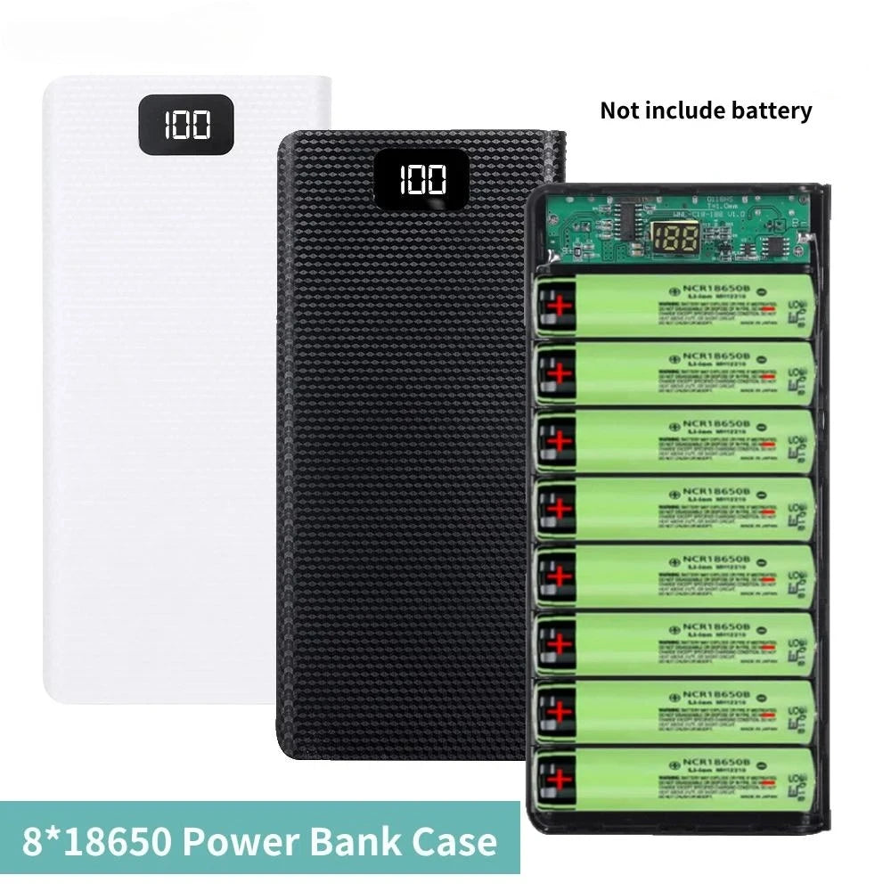 DIY 8*18650 Battery Power Bank Case Charge Storage Box 5V Dual USB Type C .