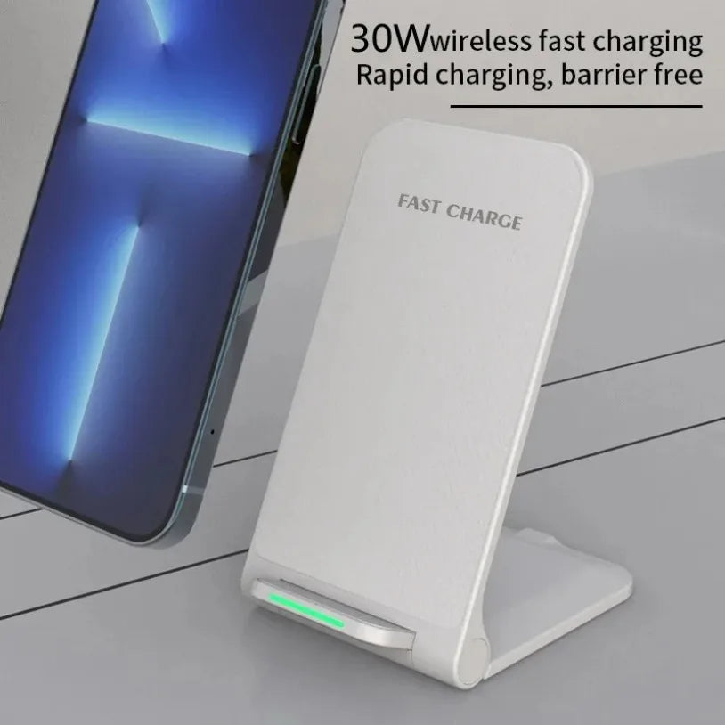 Zap Stand 30W Wireless Charger Stand Pad for iPhone, Samsung Xiaomi.