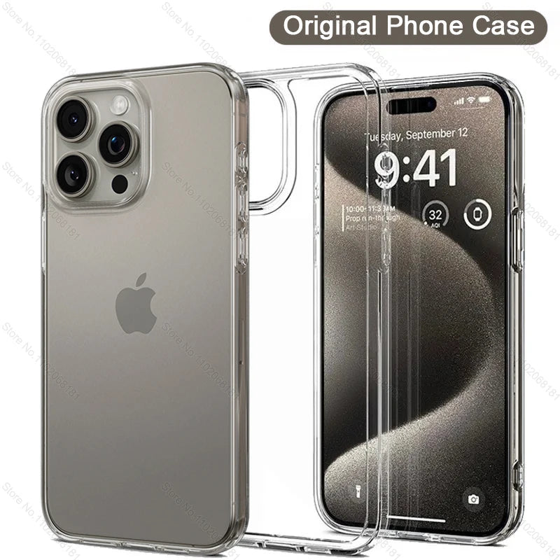 Original Clear Silicone Phone Case For Apple iPhone 15 13 12 11 14 Pro Max