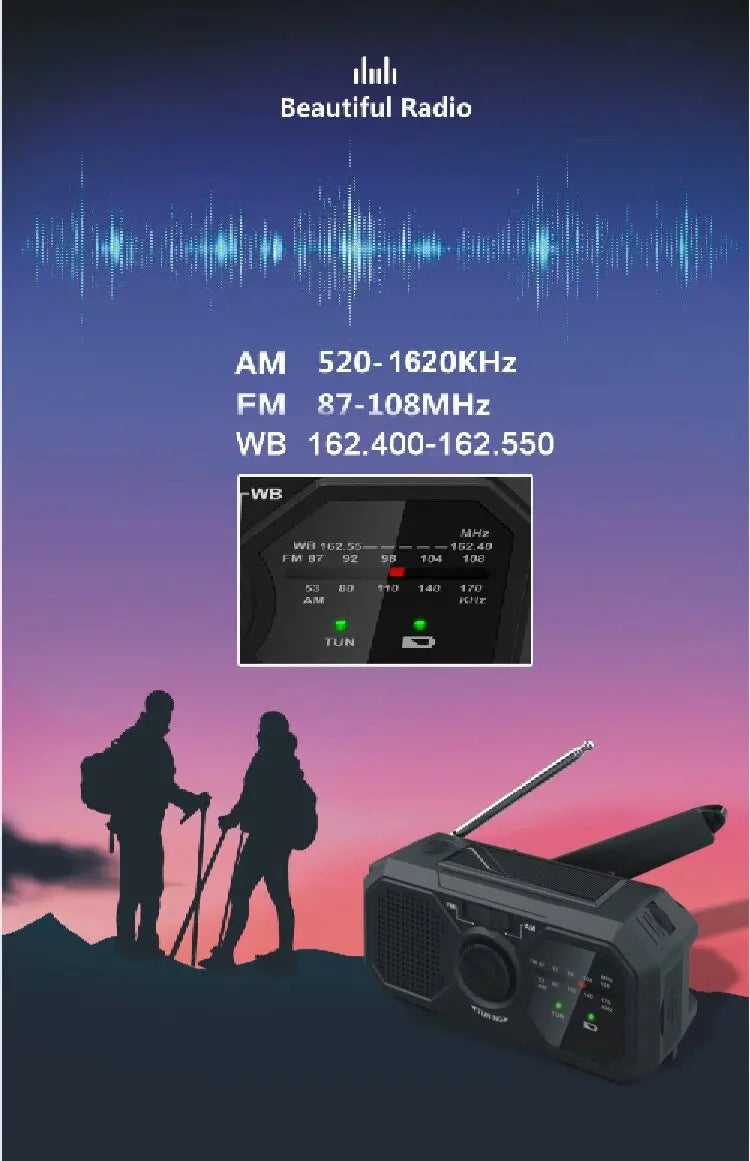 Portable Solar Radio, Emergency Kits first Aid Radio with Crank.