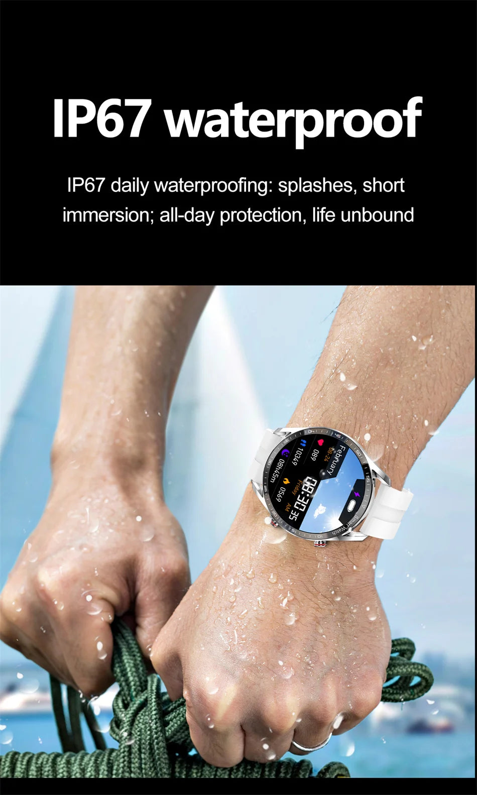 Smart Watch Men Multi-Sport Mode Heart Rate Health Monitoring Waterproof Business Smartwatch