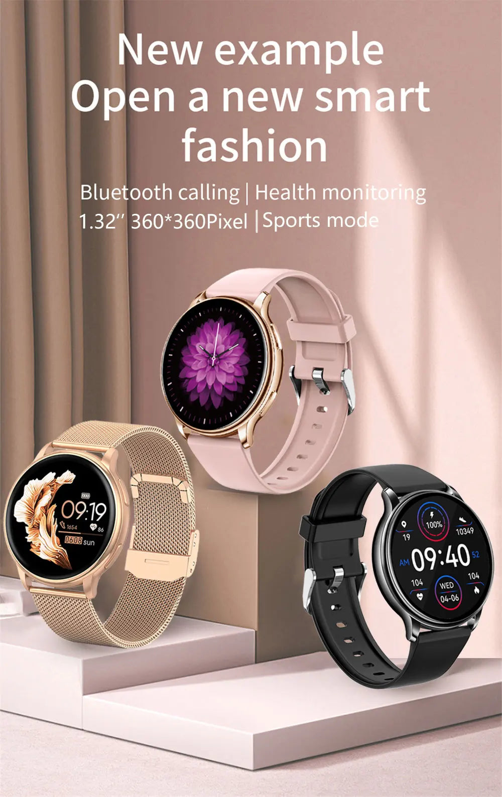 Style Track MEVADEN Bluetooth Call Smart Watch Women .