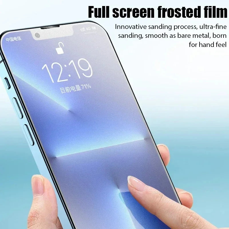 Frosty View Tempered Glass For iPhone 14 13 12 11 15 Pro Max