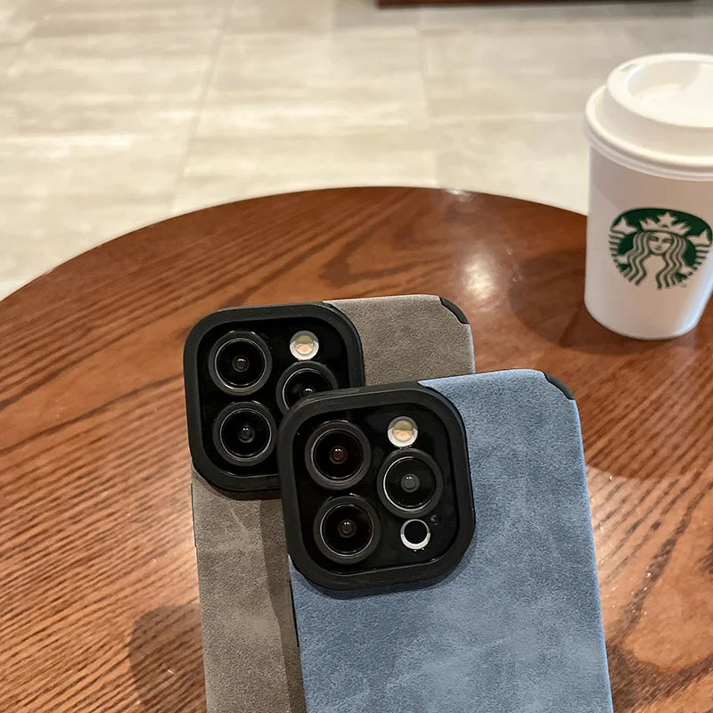 Leather Silicone Case For iPhone 14 Plus 12 13 Mini 11 16 15 Pro Max 17 ProMax