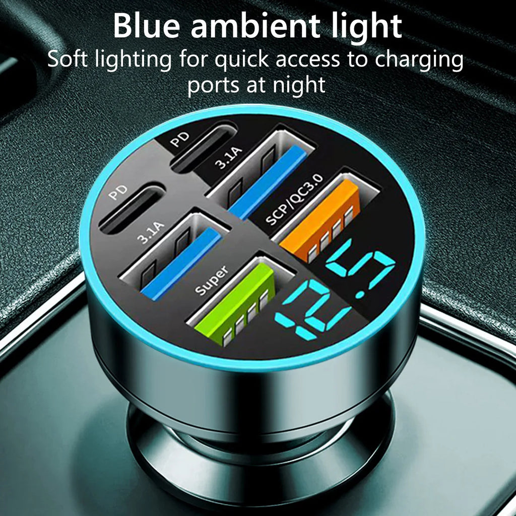Car Charge Pro 6 Ports USB Super-Fast Charging .